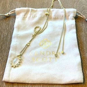 Kendra Scott - Brett Adjustable Pendant Necklace Gold and Clear Crystal